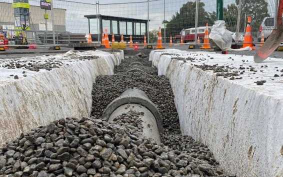 Digging a trench